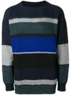 Sacai Colour Block Jumper, Men's, Size: 3, Blue, Cotton