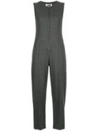 H Beauty & Youth Micro Houndstooth Cropped Jumpsuit - Grey