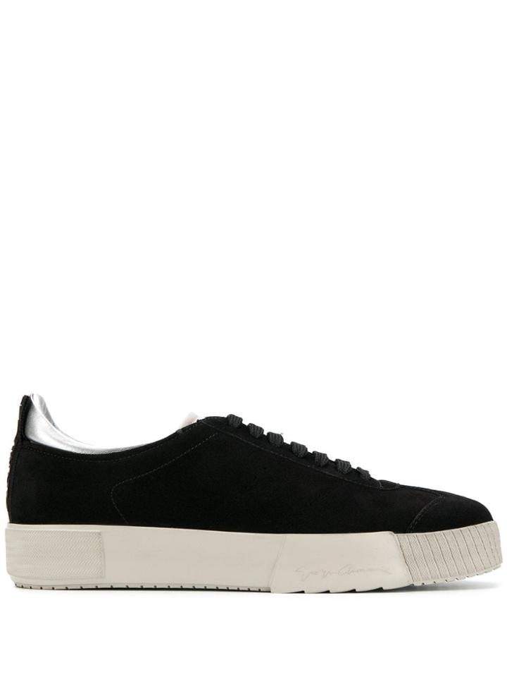 Giorgio Armani Textured Colour Block Sneakers - Black