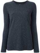 Majestic Filatures Round Neck Flared Jumper, Women's, Size: 2, Grey, Cotton/cashmere/spandex/elastane