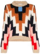 Ganni Aztec Mohair And Wool Blend Jumper - 999 Multicoloured