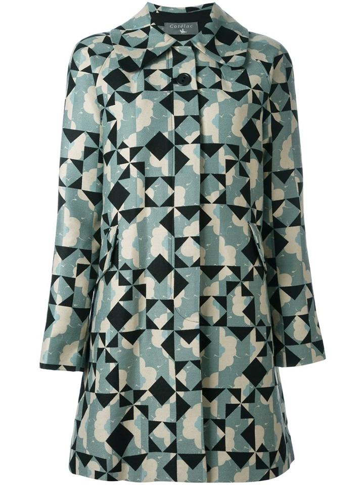 Cotélac 'clouds' Print Buttoned Coat