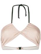 Circus Hotel Lamé Bikini Top - Pink & Purple