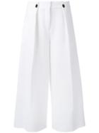 Cropped Trousers - Women - Silk/cotton/polyester - 12, White, Silk/cotton/polyester, Victoria Victoria Beckham