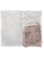 Cutuli Cult Modal Blend Fur Panel Scarf, Women's, Grey, Rabbit Fur/modal/cashmere