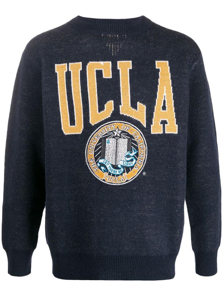 Junya Watanabe Ucla Intarsia-knit Jumper - Blue