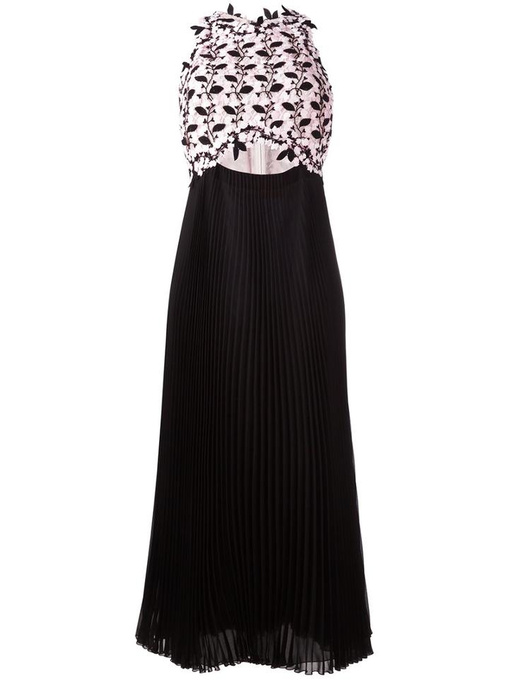 Giambattista Valli Cut-out Detail Pleated Dress, Women's, Size: 40, Black, Silk/cotton/polyester