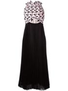 Giambattista Valli Cut-out Detail Pleated Dress, Women's, Size: 40, Black, Silk/cotton/polyester