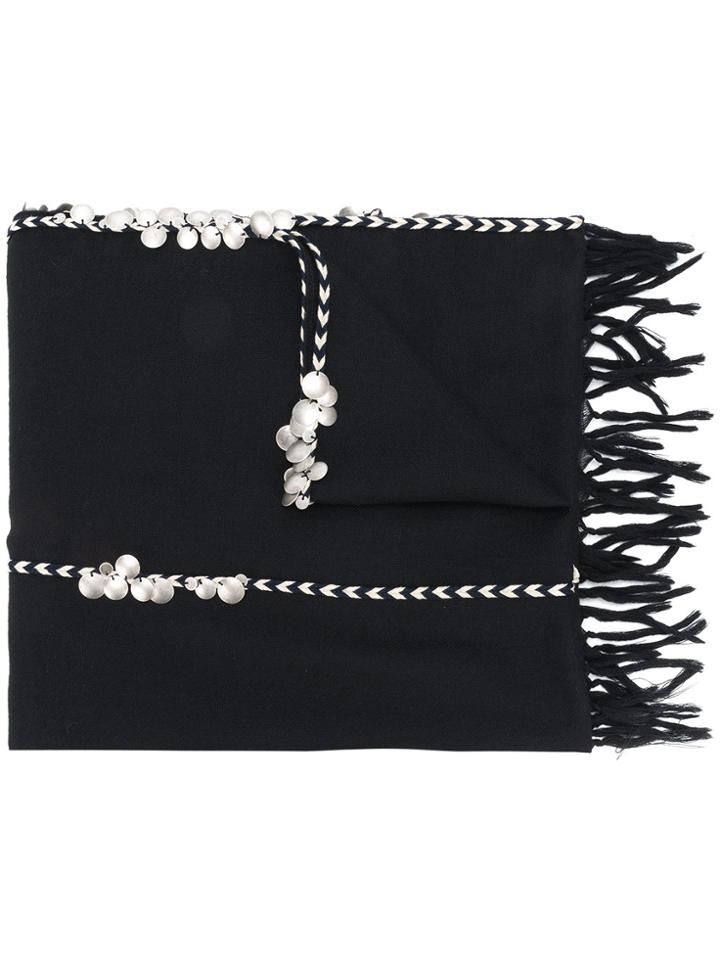 Saint Laurent Coin Embellished Scarf - Black