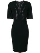 Philipp Plein Lace Panel Dress - Black
