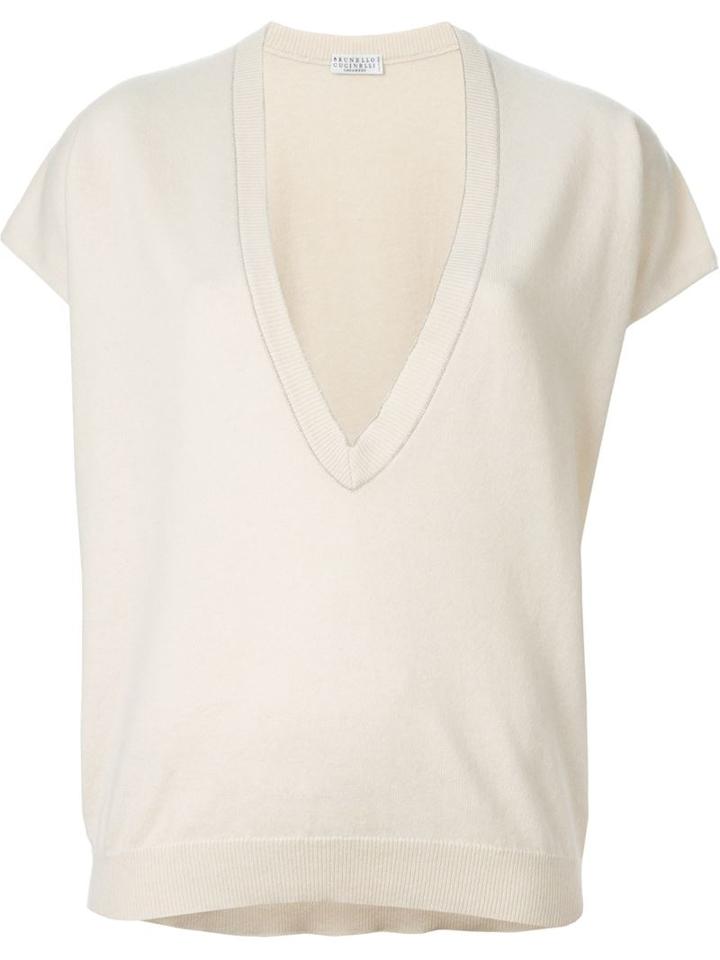 Brunello Cucinelli Shortsleeved Boxy Sweater