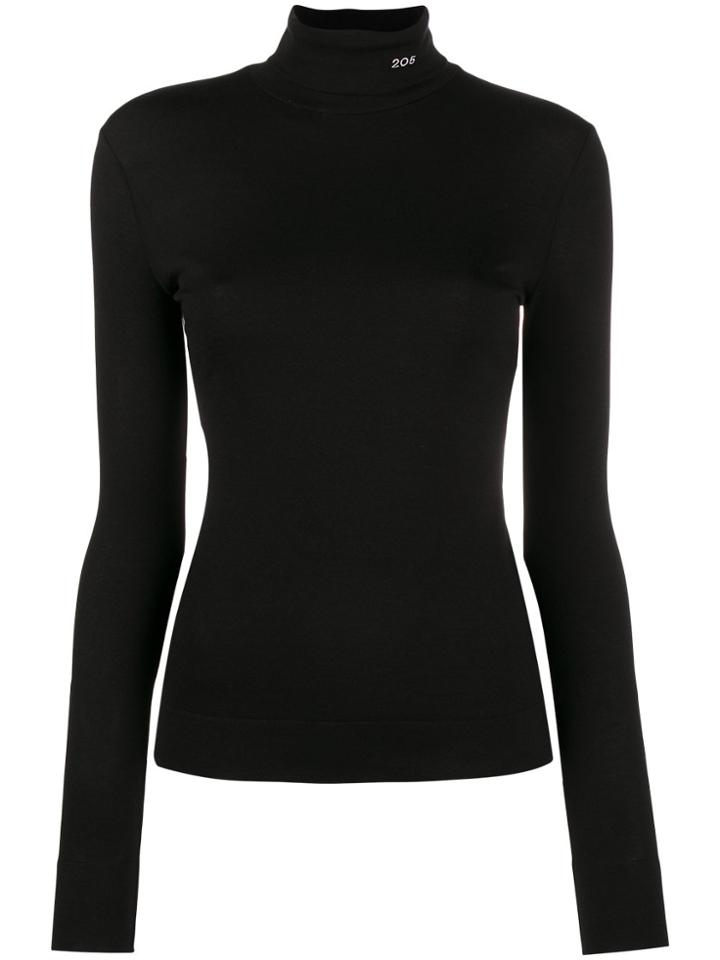 Calvin Klein 205w39nyc High Neck Long Sleeve Top - Black