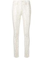 Paige Snakeskin Print Skinny Trousers - Brown