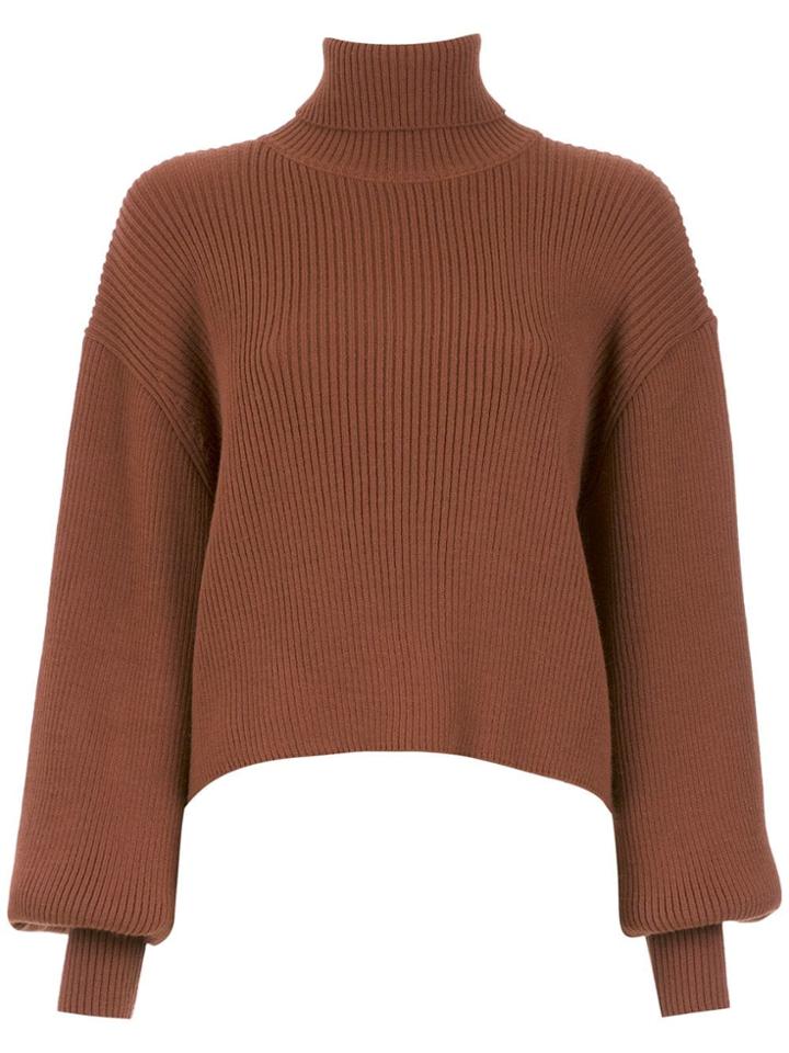 Nk High Neck Top - Brown