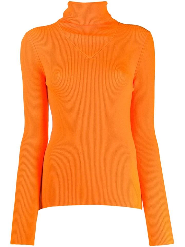 Msgm Ribbed Knit Top - Orange