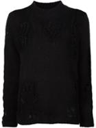 3.1 Phillip Lim Dropped Needle Pullover, Women's, Size: Xs, Black, Polyamide/mohair/wool