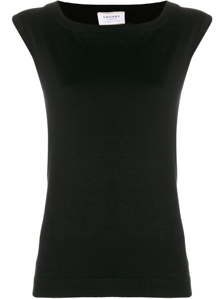 Snobby Sheep Sleeveless Fitted Top - Black