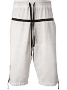 Thom Krom Contrast Stripe Shorts, Men's, Size: Large, Grey, Cotton