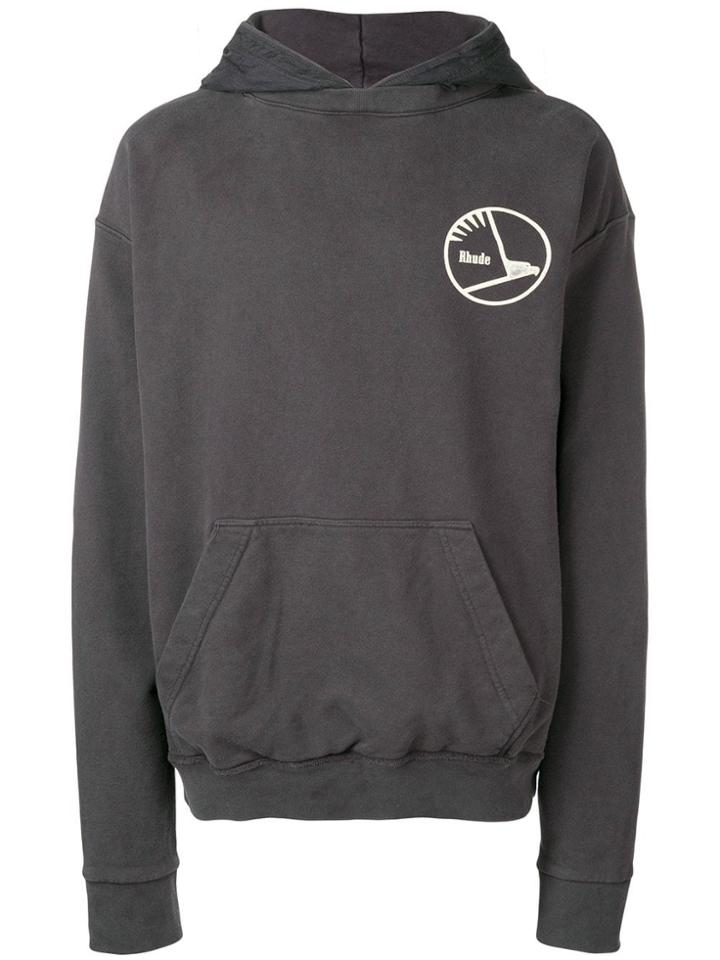 Rhude Layered French Terry Hoodie - Grey