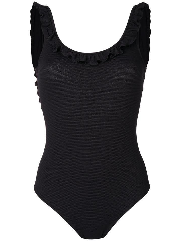 Mimì A La Mer Ruffle Trim Swimsuit - Black
