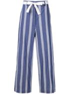 Hache Striped Cropped Trousers - Blue