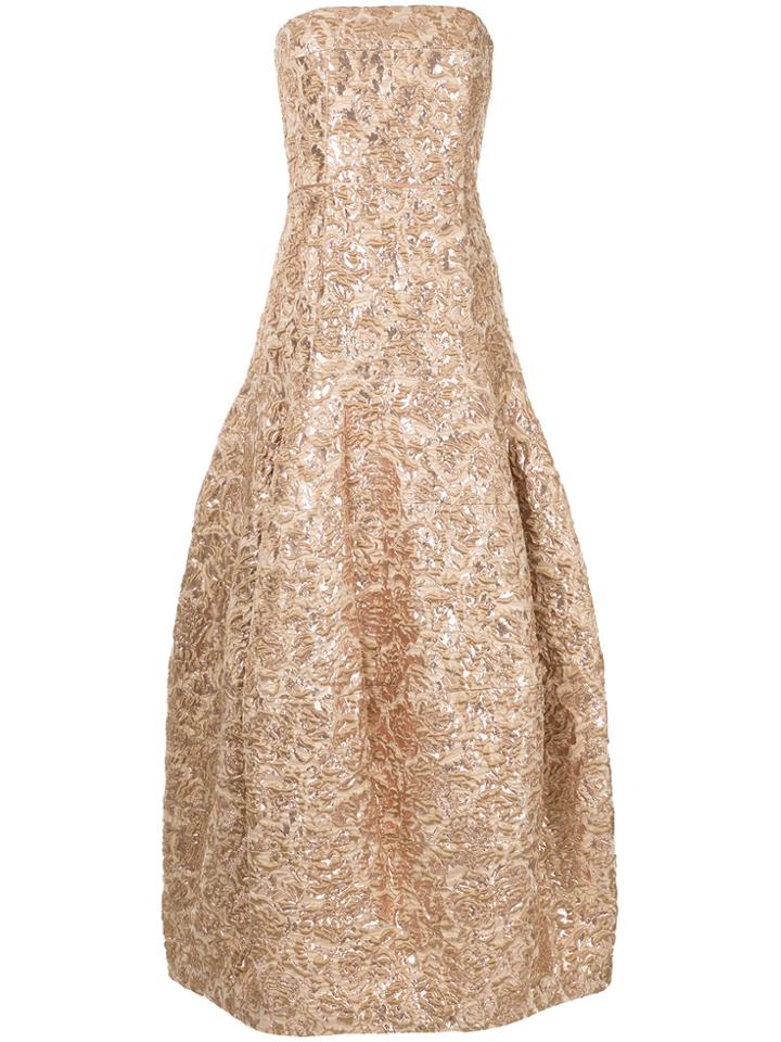 Paule Ka Long Strapless Gown - Metallic