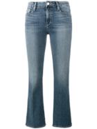 Frame Flared Cropped Jeans - Blue