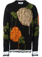 Msgm Abstract Embroidery Jumper, Men's, Size: Xs, Black, Polyamide/wool