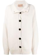 Yves Salomon High Neck Cardigan - White