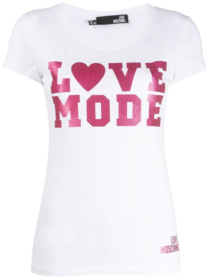 Love Moschino Glitter Logo T-shirt - White