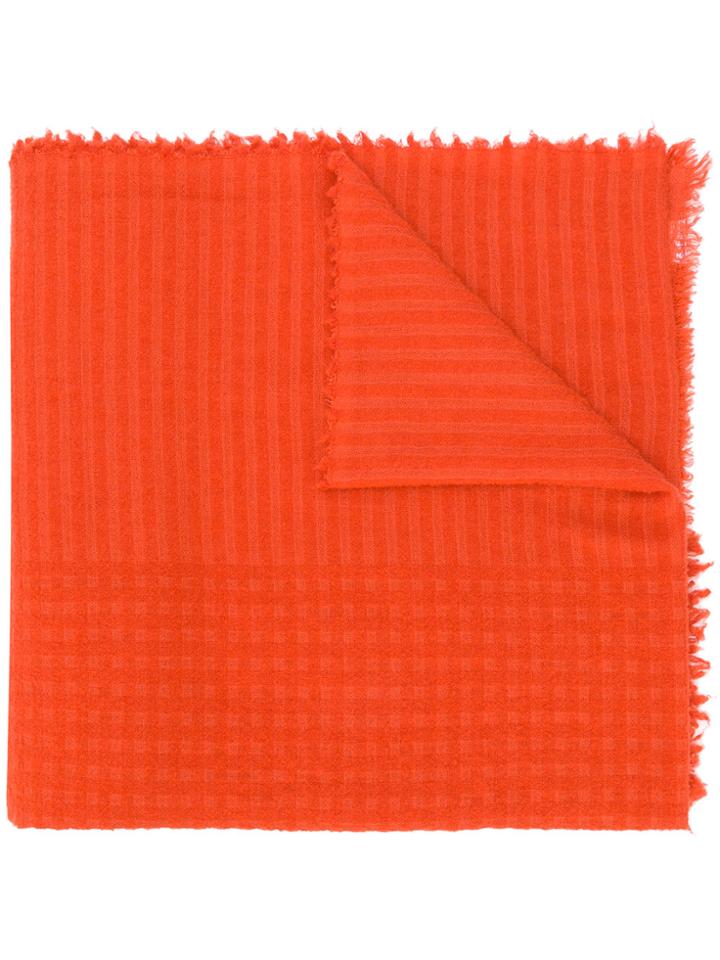 Faliero Sarti Jacquard Stripe Scarf - Yellow & Orange