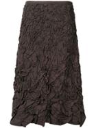 Issey Miyake Vintage 1990's Textured A-line Skirt - Brown