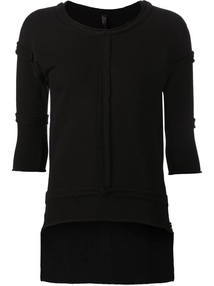 Barbara I Gongini Exposed Frayed Seam Sweatshirt, Women's, Size: 34, Black, Cotton/spandex/elastane