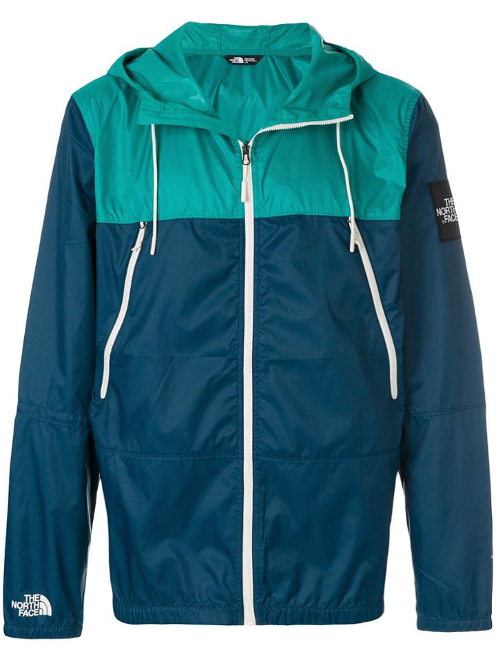 The North Face Colour Block Hooded Windbreaker Jacket - Blue