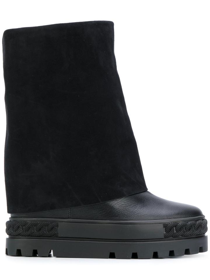 Casadei Concealed Platform Boots - Black