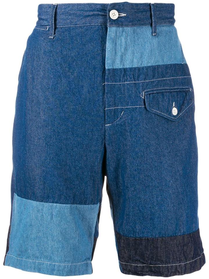 Engineered Garments Contrast Denim Shorts - Blue