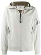Cp Company Hooded Bomber Jacket - White