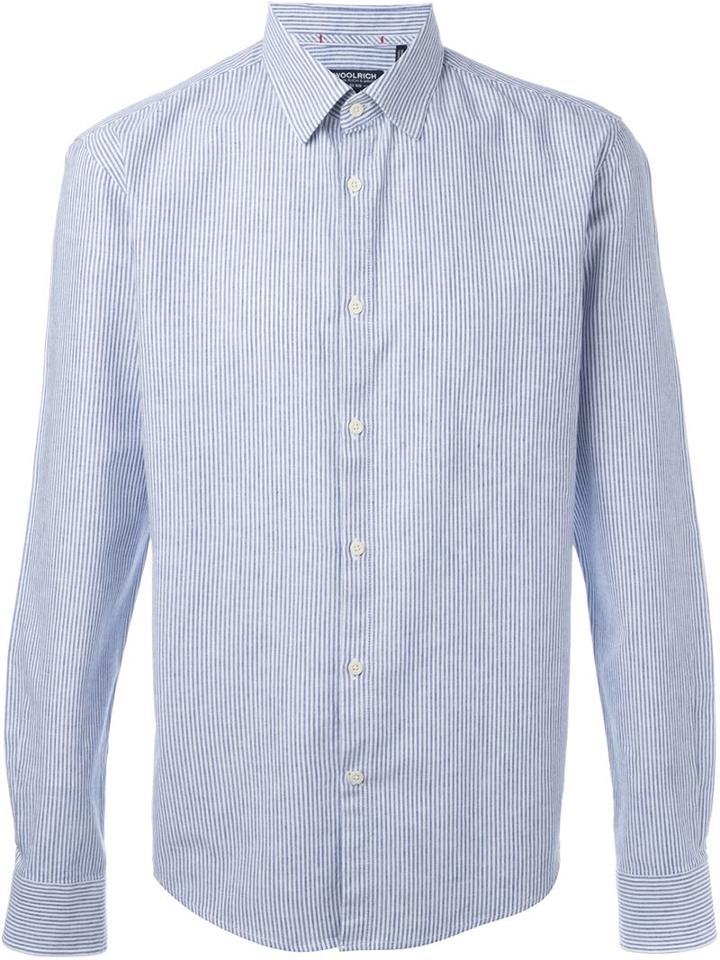 Woolrich Striped Shirt, Men's, Size: Xxl, Blue, Cotton/linen/flax