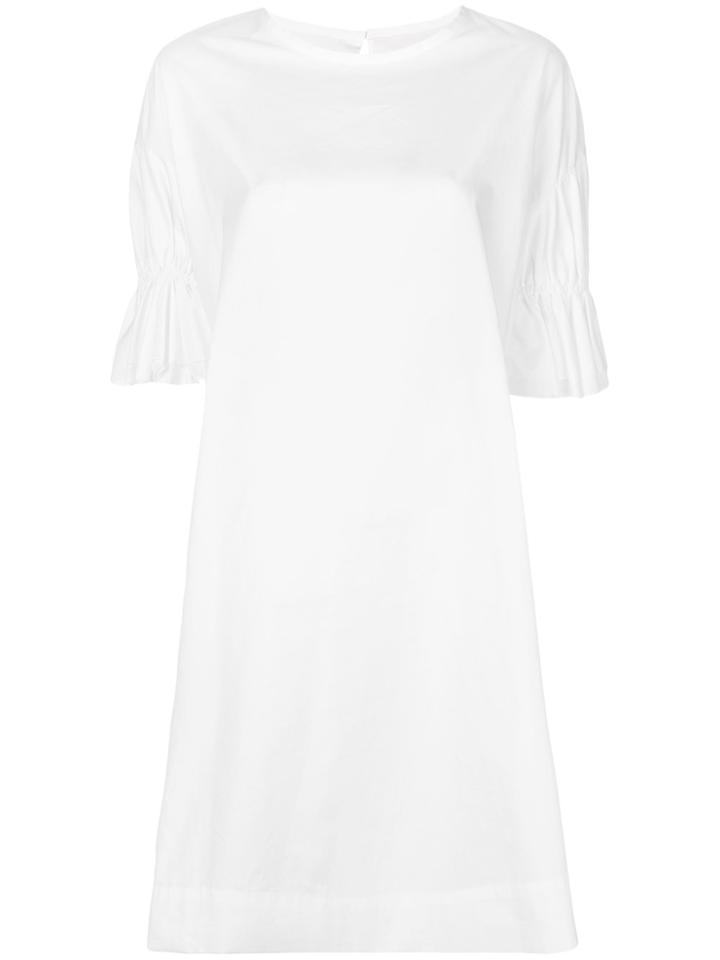 Yohji Yamamoto Gathered Sleeve Dress - White