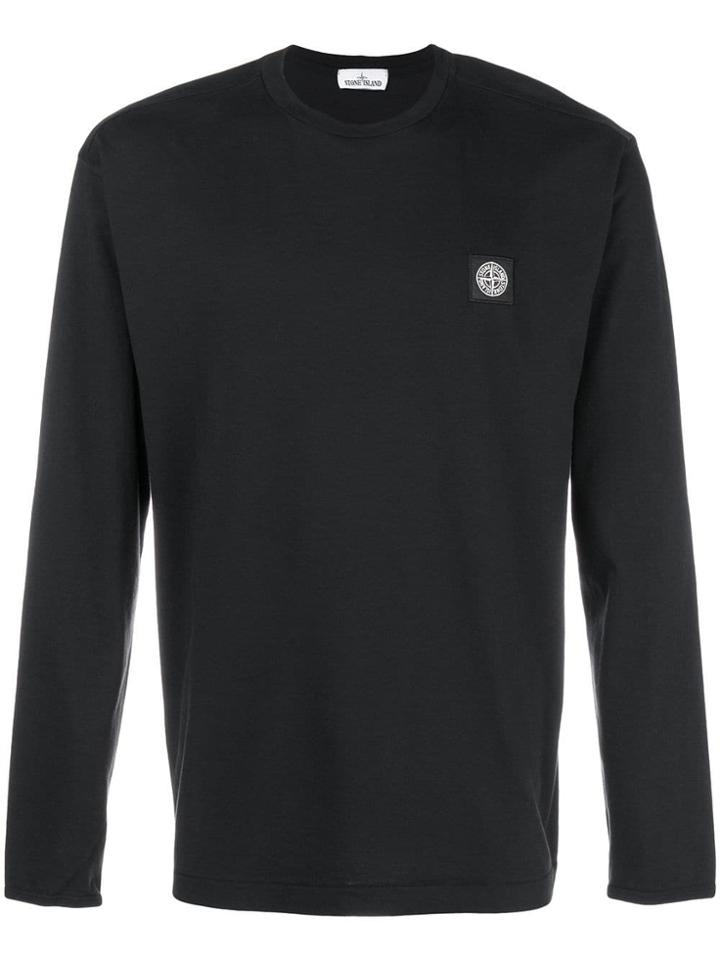 Stone Island Chest Logo Sweatshirt - Black