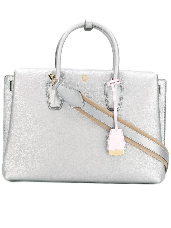 Mcm Milla Tote, Adult Unisex, Grey, Polyurethane