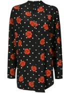 Saint Laurent Floral Polka-dot Fitted Shirt - Black
