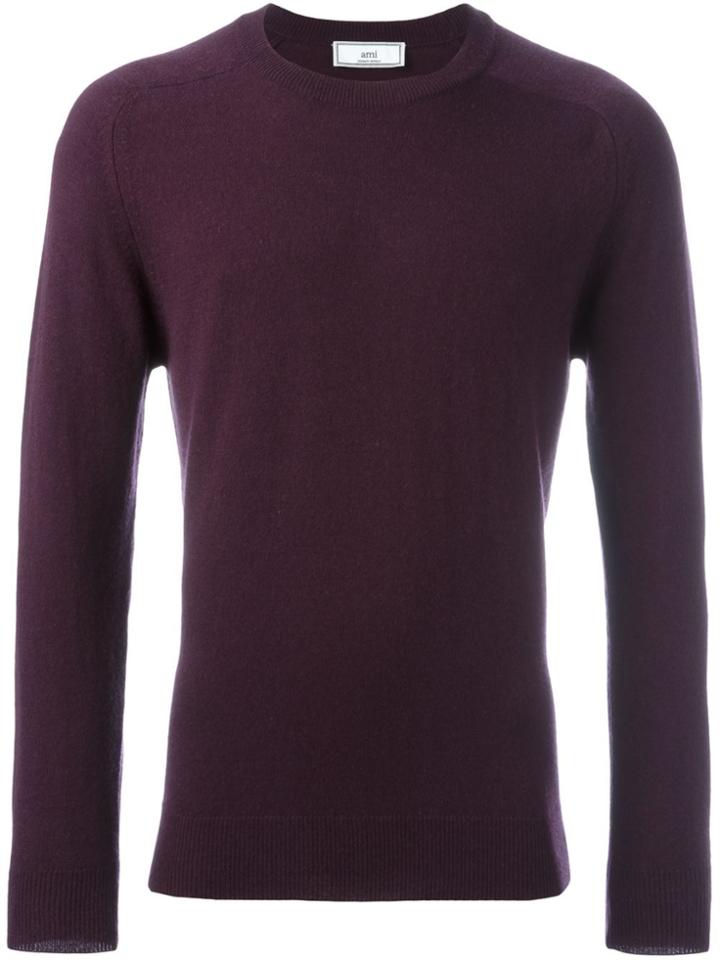 Ami Alexandre Mattiussi Crew Neck Sweater - Pink & Purple