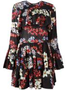 Msgm Multiple Prints Ruffled Dress - Black