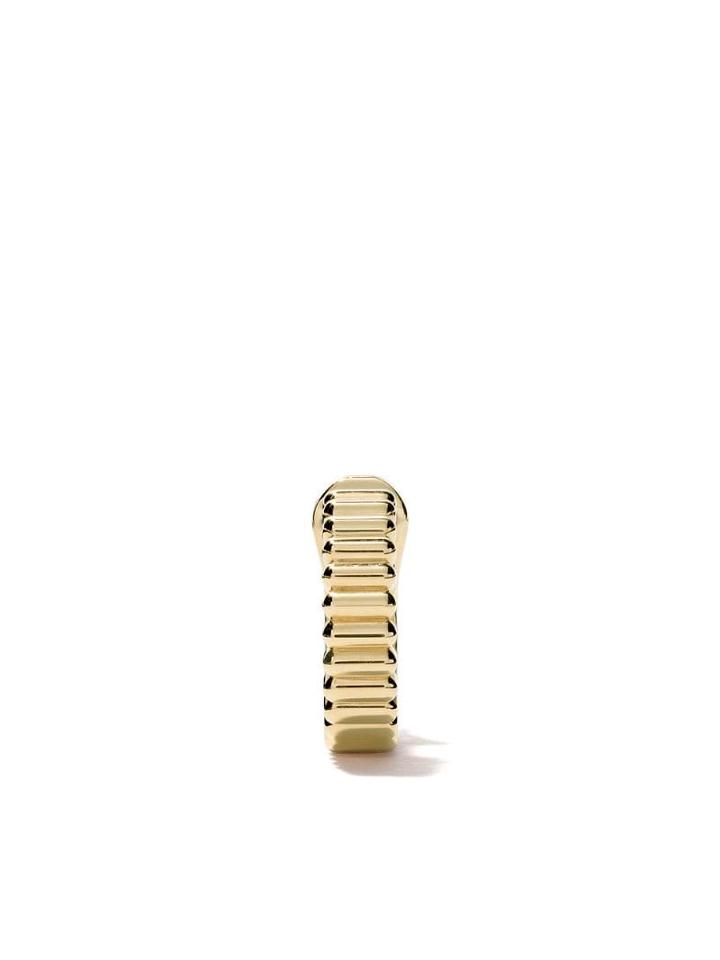 Boucheron 18kt Yellow Gold Quatre Grosgrain Single Hoop Earring - Yg