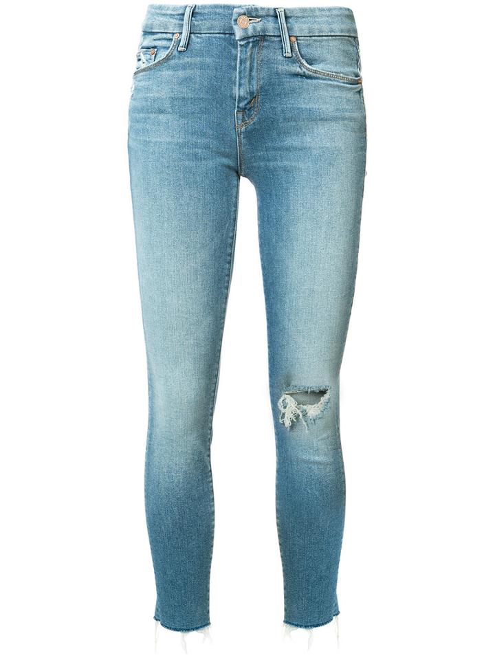 Mother Cropped Jeans, Women's, Size: 25, Blue, Cotton/polyester/spandex/elastane
