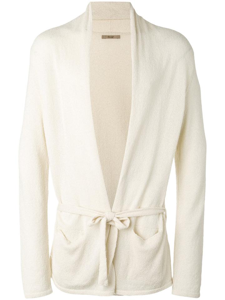 Nuur Tie-fastening Cardigan, Men's, Size: 46, Nude/neutrals, Cotton/nylon
