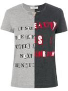 Valentino Panelled Chain Neck T-shirt - Grey