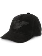 Emporio Armani Logo Corduroy Baseball Cap - Black
