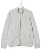 Moncler Kids Logo Patch Zipped Sweatshirt - Grey